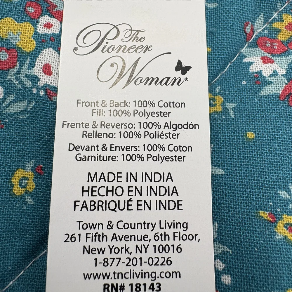 12 pcs The Pioneer Woman Rose Ditsy Quilted Placemat Set 15